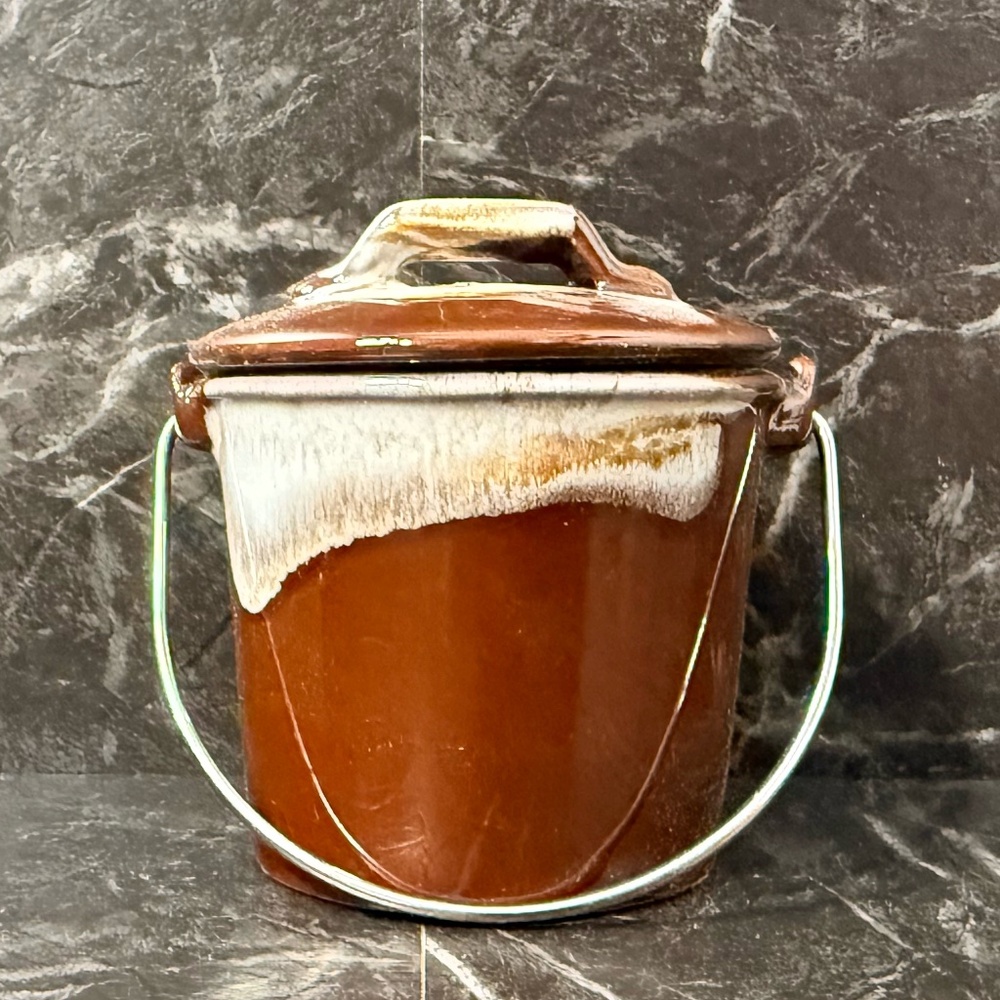 Brown Pottery Pitcher and Bucket w/Lid - Picture 8 of 14